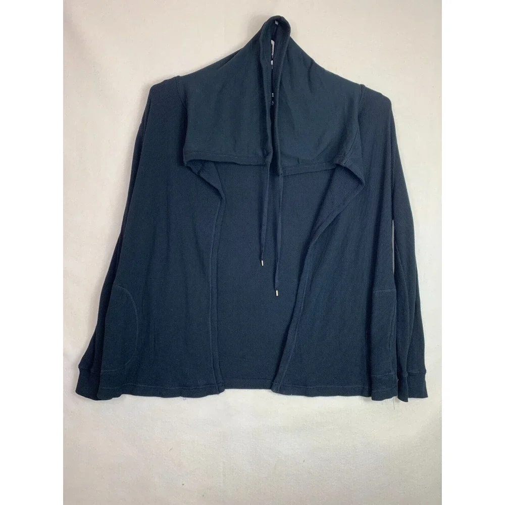 Ralph Lauren Women's Sport Cardigan Black Open Front Long sleaves size ‎ XL
